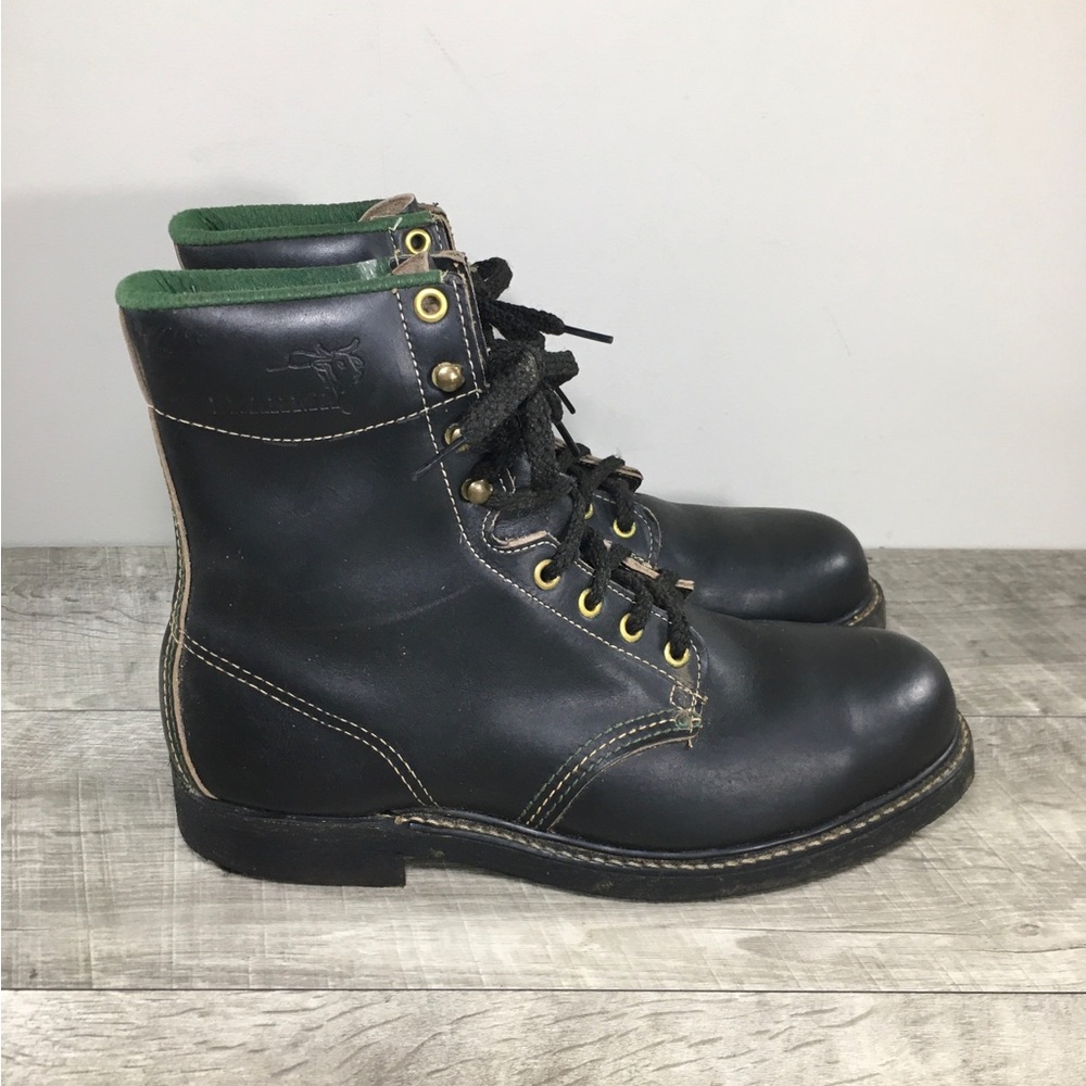 Brahma Made in USA Men’s Leather Work Steel Toe Nylon Cord Sole Boots Size 9